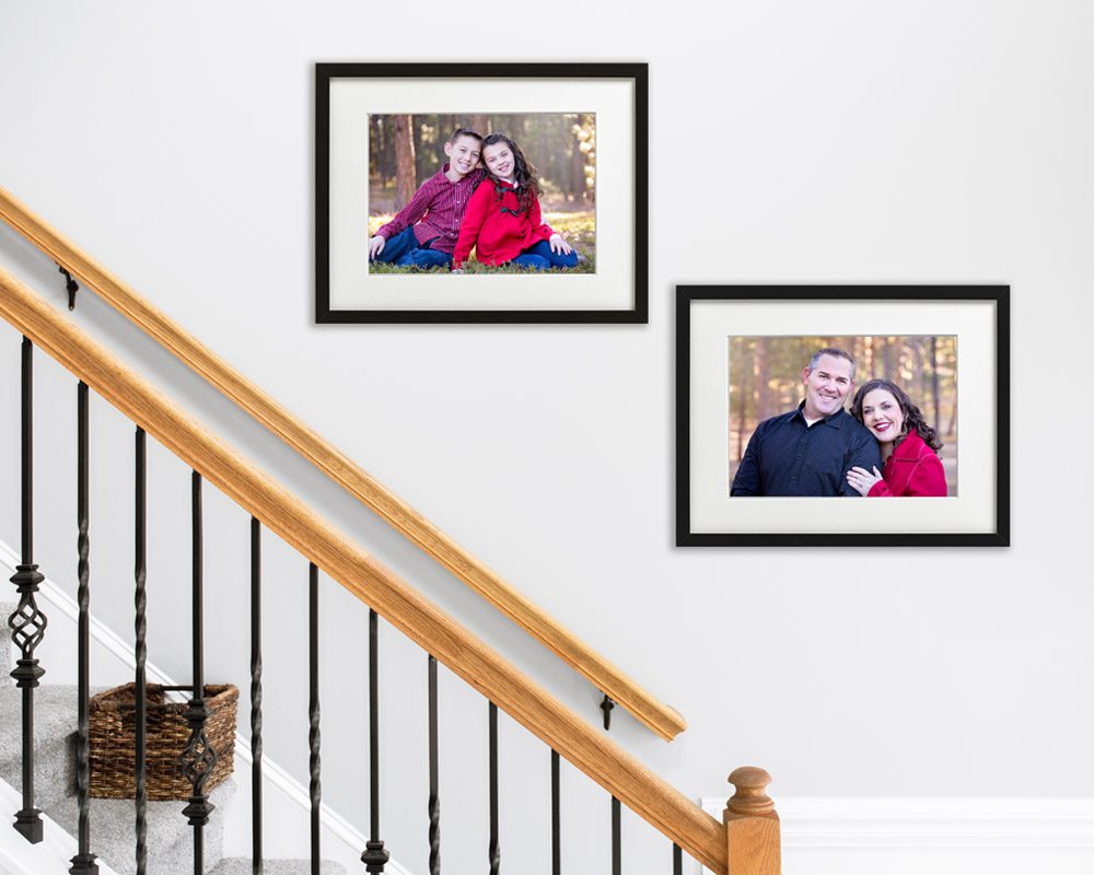 Wall portraits in stairwell
