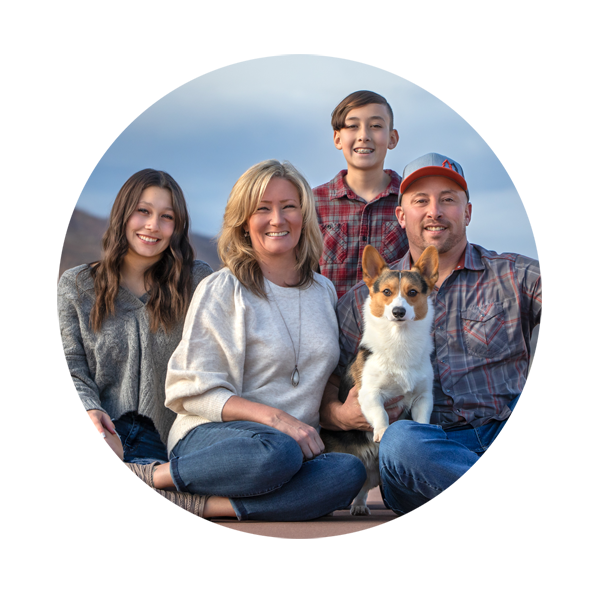 Family with their dog