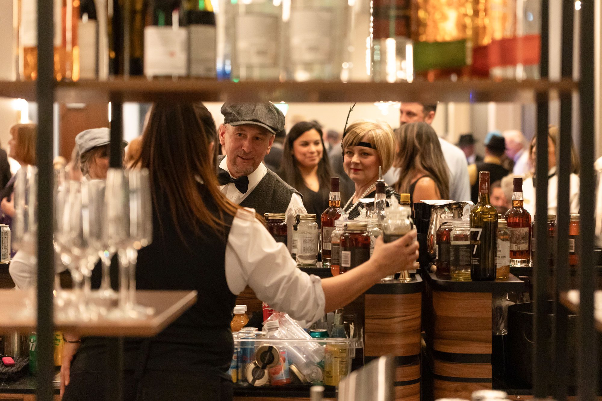 Man at a bar at an event