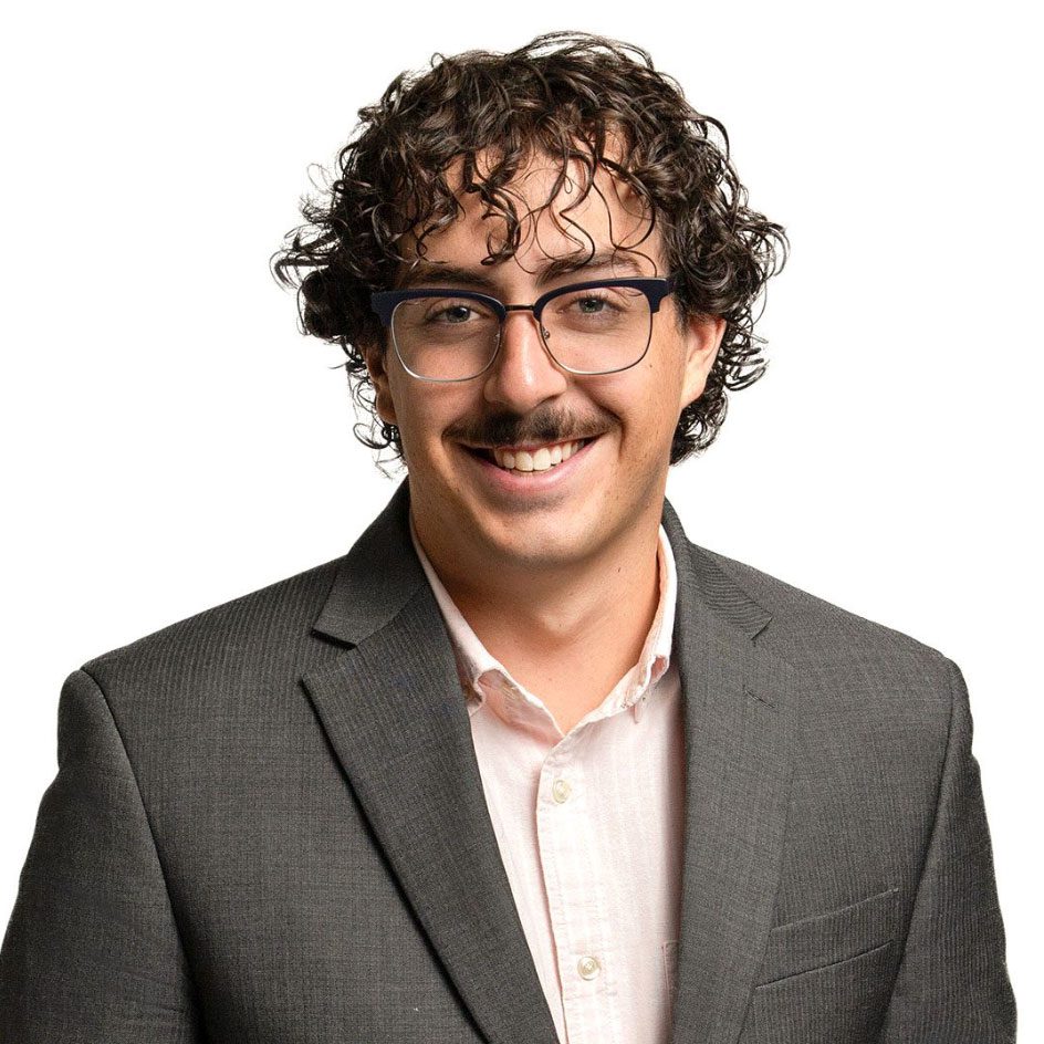 Man's headshot on white background